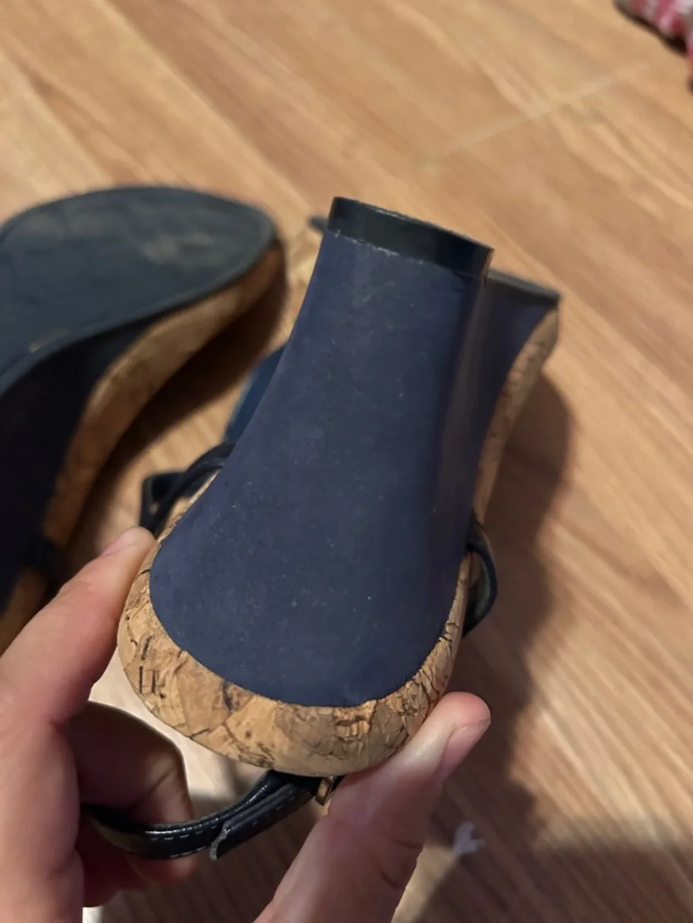 Lauren Ralph Lauren dark blue  T-Strap Cork Sandals